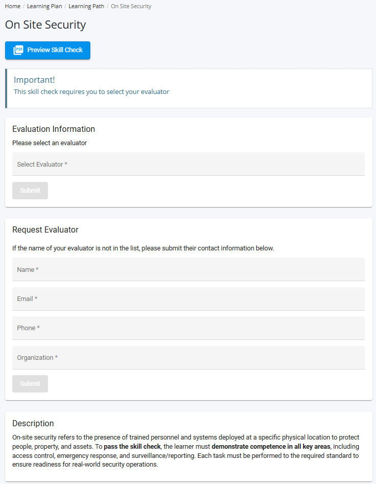 Skill Check Learning Item